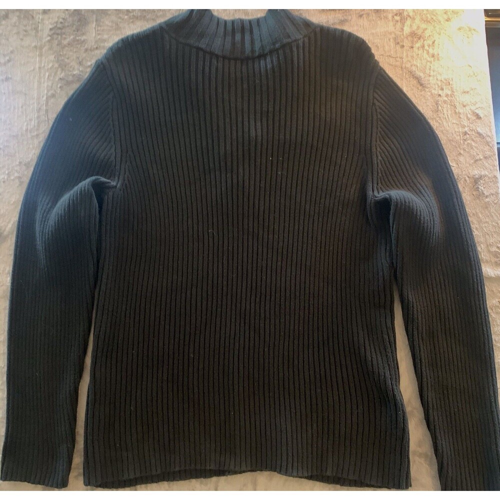 Liz & Co Woman 1X Black 1/4 Zip Pullover Ne Neck Sweater Large Heritage - Picture 7 of 12